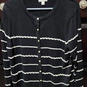 Charter Club Blue and White Striped Sweater